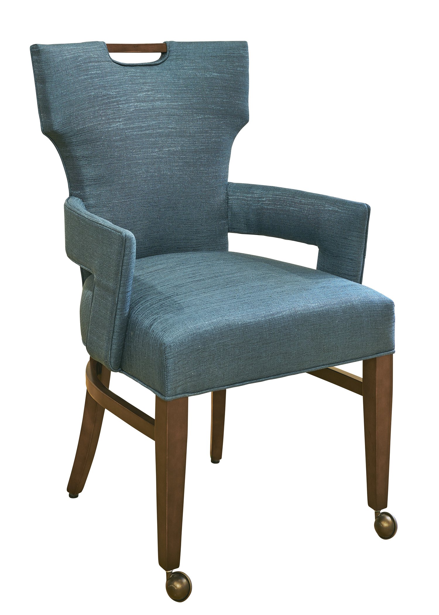 Presidio Arm Chair w/ Front Leg Casters - Designmaster Furniture