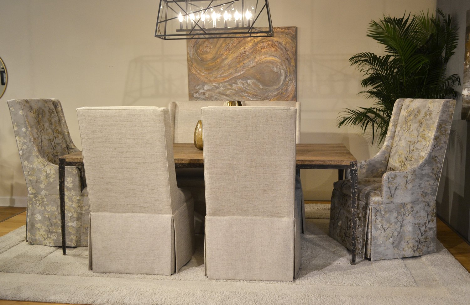 Skirted arm dining chair clearance