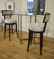 Set C Hilliard Swivel Bar Height Dining Stools - 1832-10 - Grade H - High Gloss Walnut finish
